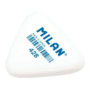 Milan Goma Triangular Gruesa Tipo Miga de Pan Caucho Sintético Color Blanco