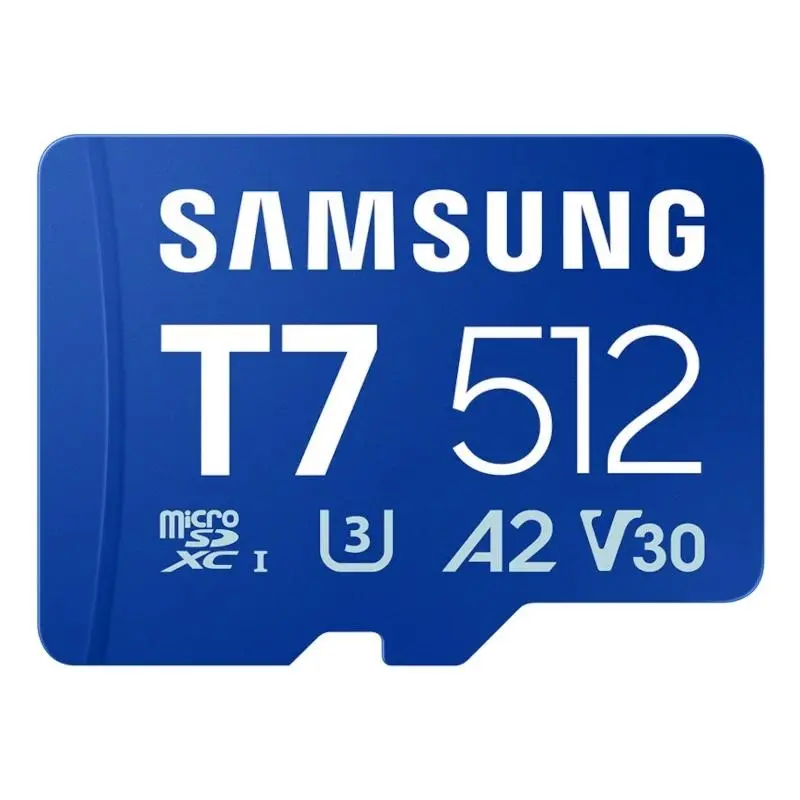 Samsung Micro SDXC T7 512GB Clase 10 U3 V30 A2 Tarjeta de Memoria