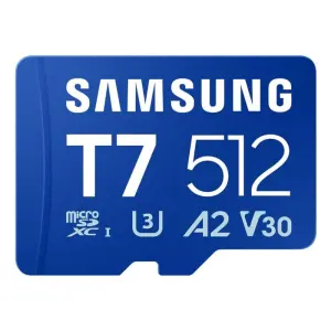 Samsung Micro SDXC T7 512GB Clase 10 U3 V30 A2 Tarjeta de Memoria