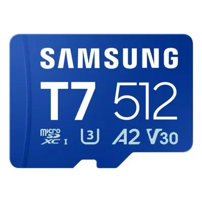 Samsung Micro SDXC T7 512GB Clase 10 U3 V30 A2 Tarjeta de Memoria