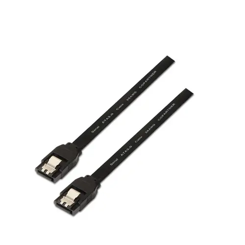 Aisens Cable SATA III 6G Datos con Anclajes Negro 0,5M