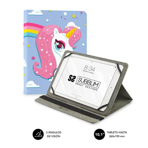 Subblim Funda Universal para Tablet de 9.6" a 11" con Soporte Antideslizante y Posición de Visión Ajustable