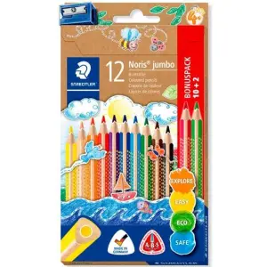 Staedtler Lápices De Colores Jumbo 128 Surtidos Estuche 10+2 Ud Con Sacapuntas