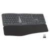 Ewent Teclado Inalambrico - Ergonomico - Bateria de Litio Recargable de 300mAh - Teclas de Bajo Perfil y Silenciosas - Color Negro