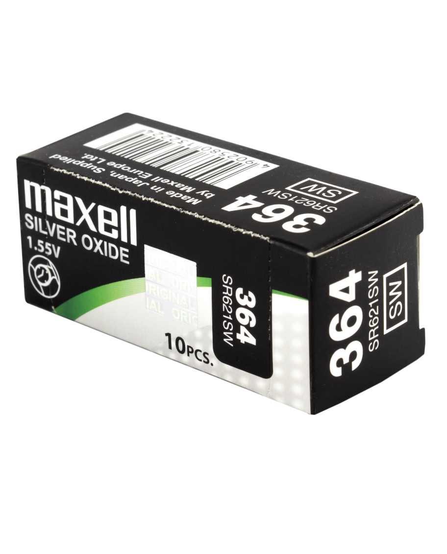 Maxell Micro Pilas Planas Óxido De Plata 1,55V - Sr621Sw 364 Caja 10U