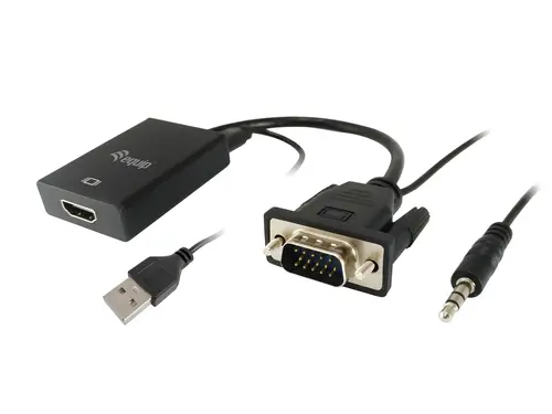 Adaptador Vga Macho A Hdmi Hembra Con Audio Jack 3.5" Equip 119038