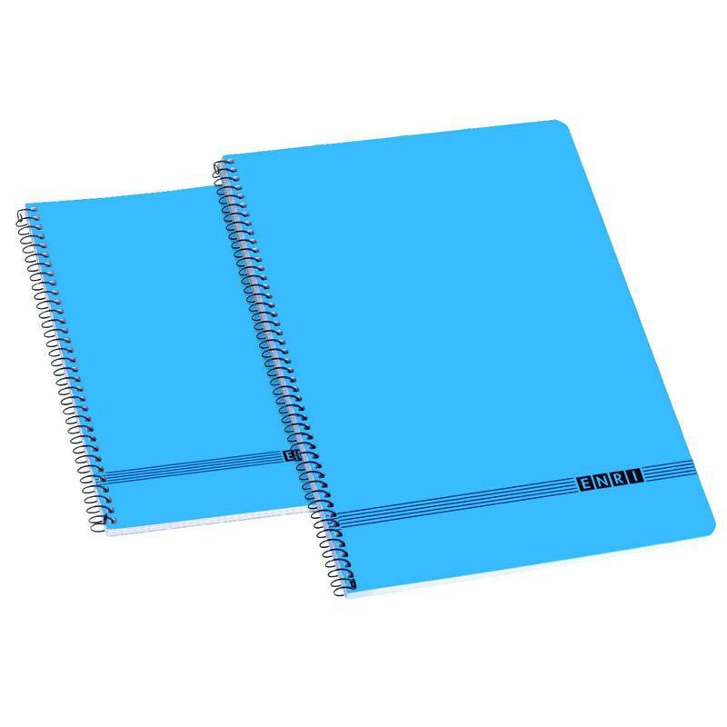 Enri Cuaderno Espiral Oficina 80H 4X4 Tapas Blandas Folio Azul