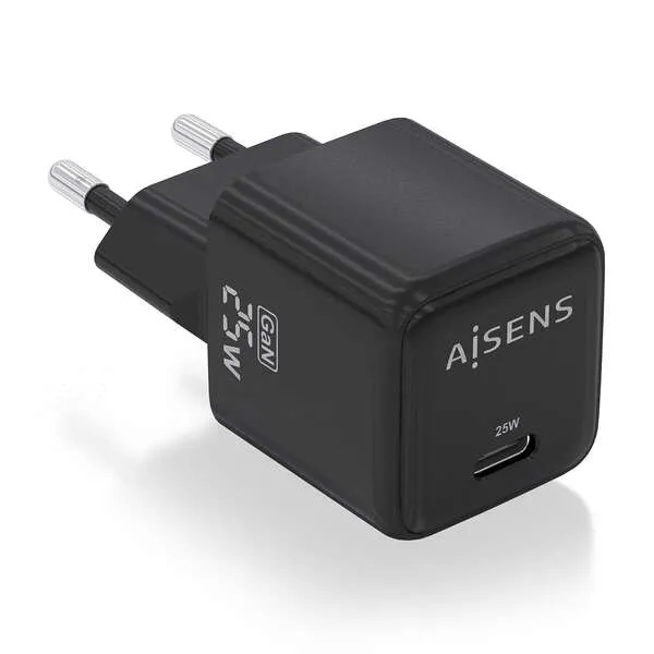 Aisens Cargador Gan 25W - 1Xusb-C Pd3.0 Qc4.0 - Color Negro