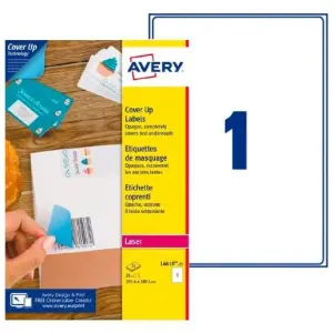 Avery Etiquetas Adhesivas Para Enmascaramiento 199,6x289,1mm Láser 1x25h Blanco