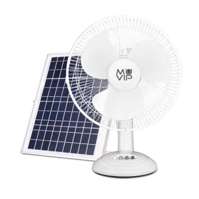 Muvip Ventilador de Sobremesa Solar 15W 3 Velocidades Batería 8800mAh Blanco