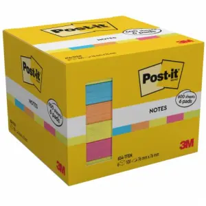 Post-it Pack de 6 Blocs de 100 Notas Adhesivas Reposicionables 76x76mm Colores Surtidos