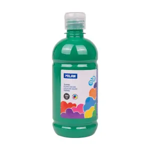 Milan Botella de Témpera 500ml - Tapon Dosificador - Secado Rápido - Verde Oscuro