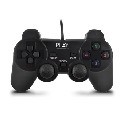 Ewent Gamepad USB con 13 Botones, 2 Palancas Analógicas y D-Pad de 8 Vías, 1.5m, Negro