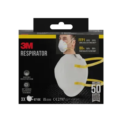 3M Pack de 3 Mascarillas Desechables FFP1 Sin Válvula Color Blanco