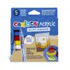Carioca Pack de 5 Marcadores Acrílicos Punta Pincel Tinta a Base de Agua