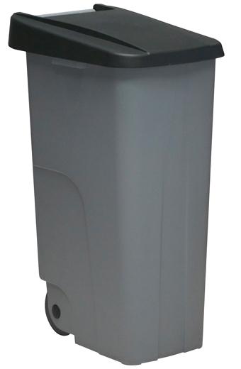 Denox Contenedor De Basura Eco C/Ruedas Y Asa 110L Gris C/Tapa Negro