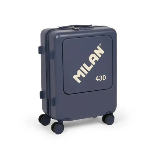 Milan Maleta de Cabina Rígida 55x40x23cm - 4 Ruedas Dobles 360º - Cierre de 3 Dígitos - Color Azul