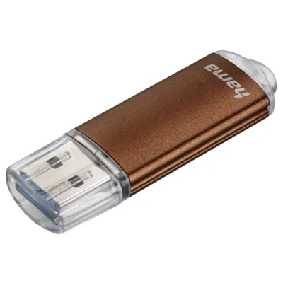 Hama Laeta Pendrive USB 3.2 16GB - 70Mb/s - Cuerpo Metálico - Color Marrón