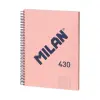 Milan Cuaderno A4 80H 95gr Cuadriculado 5x5mm Tapa Dura Rosa