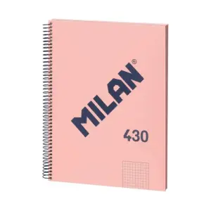 Milan Cuaderno A4 80H 95gr Cuadriculado 5x5mm Tapa Dura Rosa