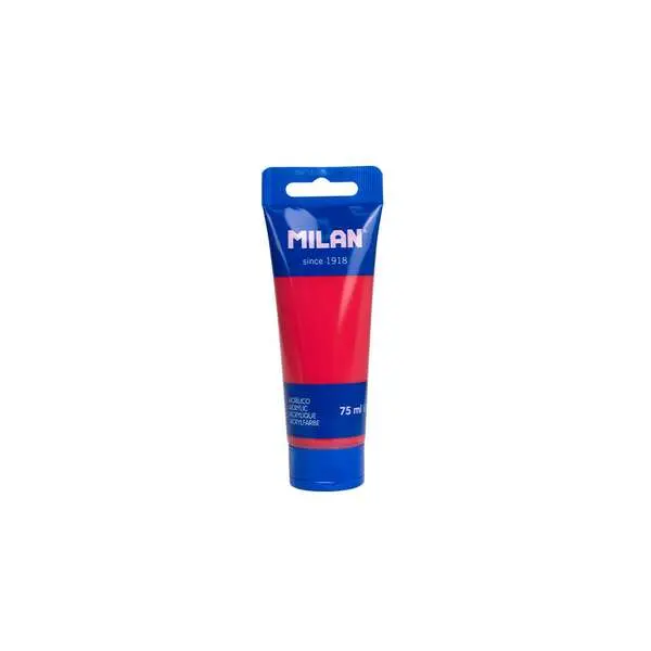 Milan Tubo De Pintura Acrílica 75ml - Color Rojo Coral - Mezclable - Alta Calidad