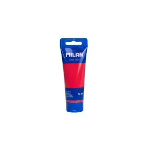 Milan Tubo De Pintura Acrílica 75ml - Color Rojo Coral - Mezclable - Alta Calidad