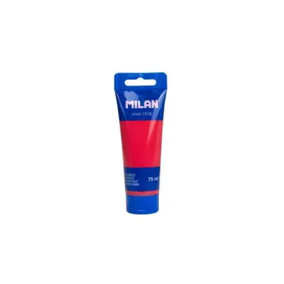 Milan Tubo De Pintura Acrílica 75ml - Color Rojo Coral - Mezclable - Alta Calidad