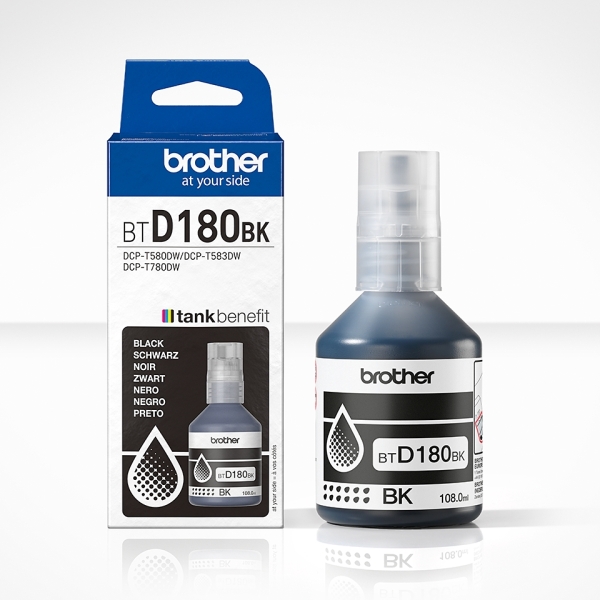 Brother Btd180Bk Negro Botella De Tinta Original - Btd180Bk