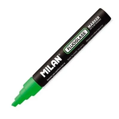 Milan Fluoglass Rotulador Borrable Verde