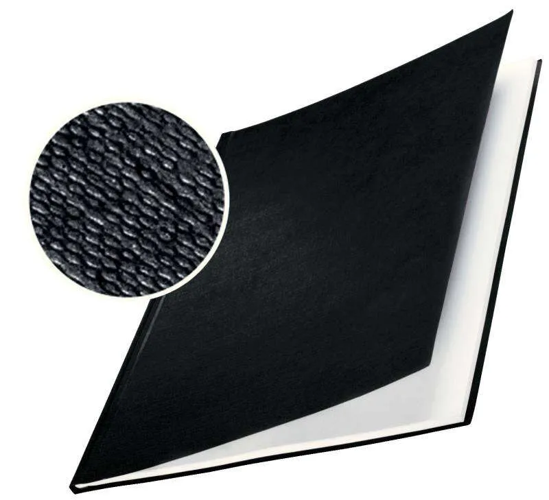 Leitz Pack De 10 Tapas Rigidas Impressbind 7Mm - Capacidad De 36-70 Hojas A4 - Encuadernacion De Alta Calidad - Exterior Superficie De Lino Lacada - Papel Blanco Sin Acido - Color Negro