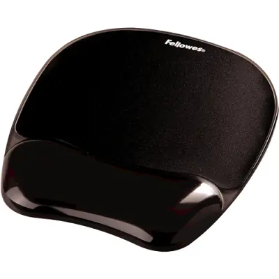 Fellowes Crystal Alfombrilla con Reposamuñecas de Gel 20x23cm Color Negro