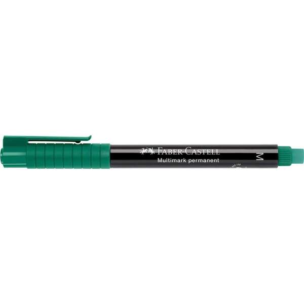 Faber-Castell Multimark Rotulador Permanente - Ancho De Trazo 1Mm - Goma De Borrar Integrada - Resistente A La Luz Y Al Agua - Color Verde