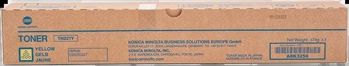 Konica Minolta Tn221 Amarillo Cartucho De Toner Original - Tn221Y/A8K3250