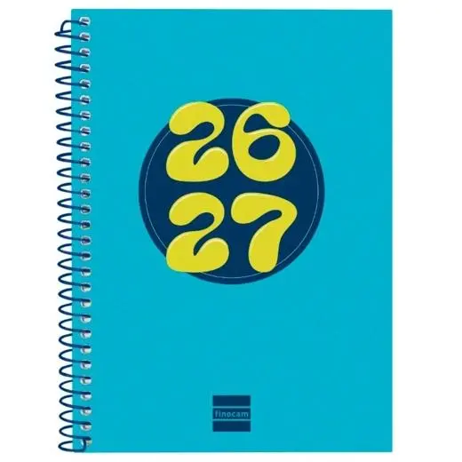 Finocam Agenda Cool Para Estudiantes Espiral 4º-155X212Mm Svh Azul Curso 2026-2027