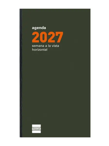 Finocam P499 Recambio Agenda Plana Anual 2027 Semana Vista Horizontal 80x150mm Crema