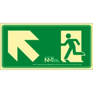 Archivo 2000 Señal "Evacuar Escalera Arriba Izquierda" 320x160mm PP 700 Micras Verde