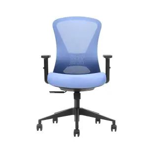 Cromad SE1700 Silla de Oficina Ajustable con Soporte Lumbar y Ruedas 360º Azul