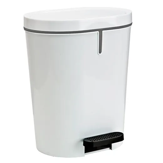 Denox Papelera Con Pedal 25L Blanca