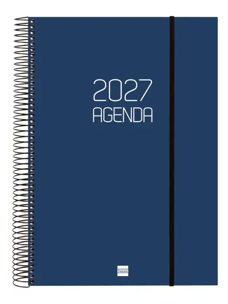 Finocam Agenda Espiral Basics Opaque Anual 2027 1 Día por Página E40 210x297mm Azul