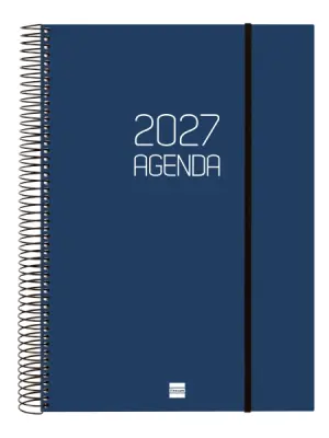 Finocam Agenda Espiral Basics Opaque Anual 2027 1 Día por Página E40 210x297mm Azul