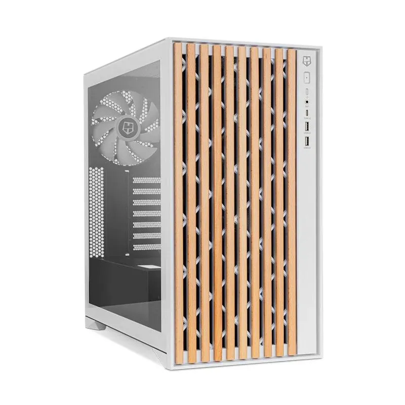 NOX Semitorre Hummer Element Madera Blanca USB-C