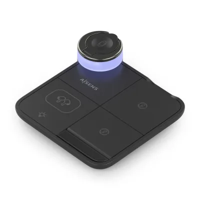 Aisens Cargador Inalambrico 15W - USB-C - Protocolo Qi - Moviles, Apple Watch y Auriculares - Proteccion Contra Sobretension, Sobretemperatura y sobrecorriente - Color Negro