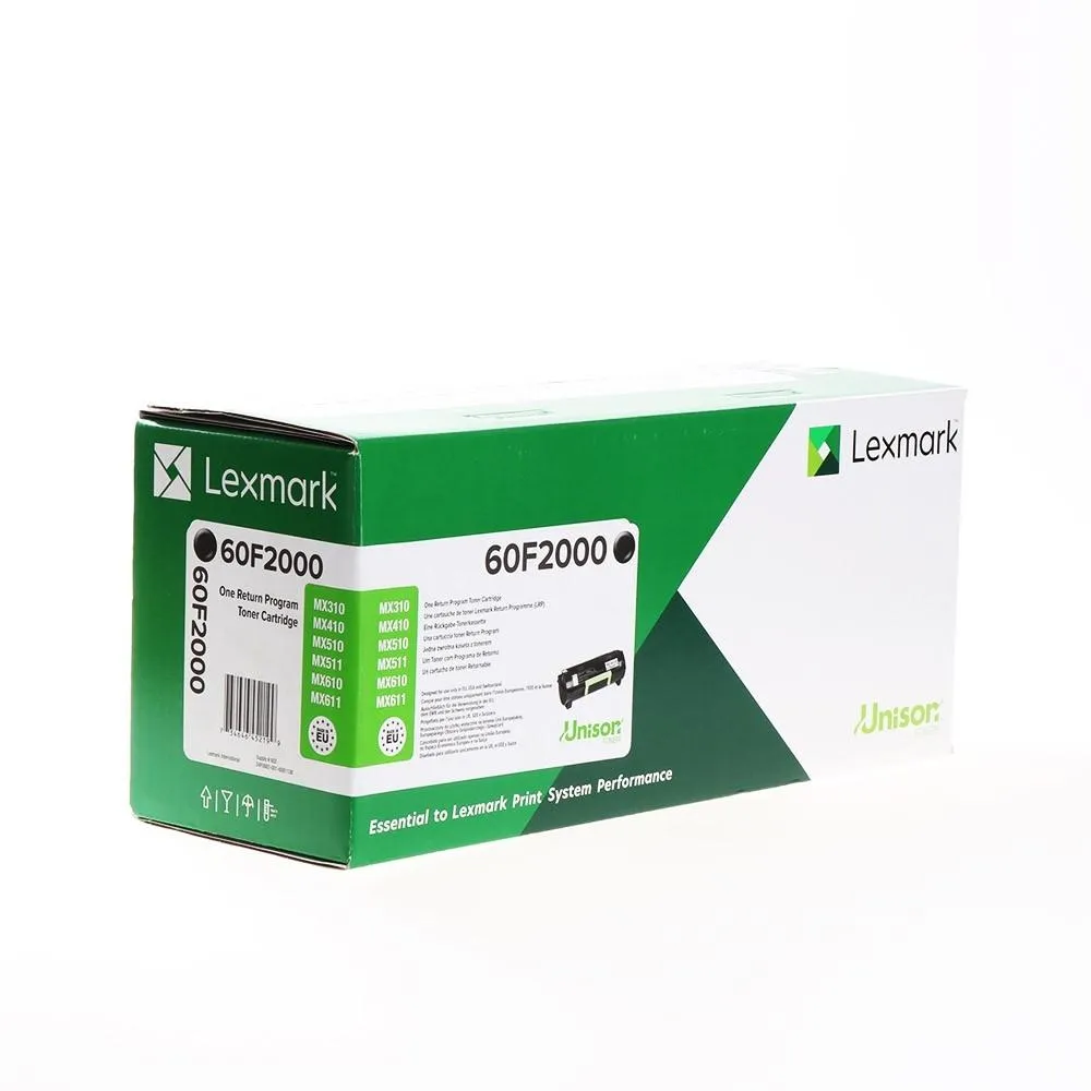 Lexmark Cartucho de Tóner Negro Original para MX310/MX410/MX510/MX511/MX611 - 60F2000/602