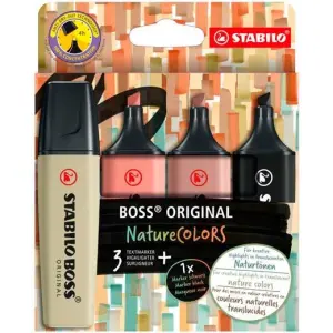 Stabilo Marcador Boss Original NatureColors Estuche 3+1 Unidades