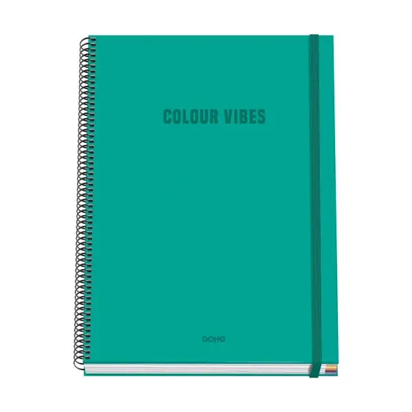 Dohe Cuaderno Espiral A4 100 Hojas Microperforadas Cuadricula 5mm Tapa Dura Verde