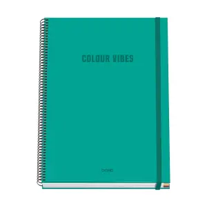 Dohe Cuaderno Espiral A4 100 Hojas Microperforadas Cuadricula 5mm Tapa Dura Verde