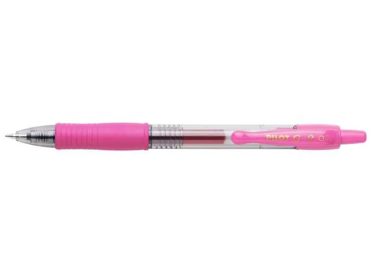 Pilot Boligrafo De Gel G2 Rollerball Retractil - Recargable - Punta De Bola Redonda 0.7Mm - Trazo 0.32Mm - Grip Ergonomico - Color Rosa
