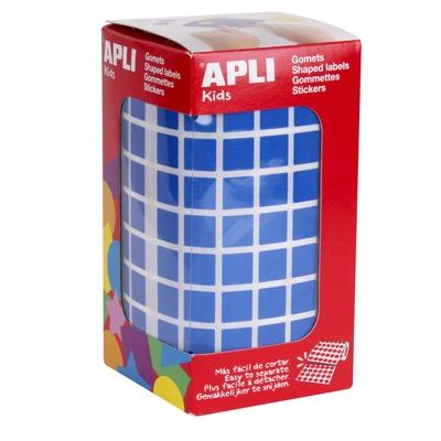 Apli Gomets Cuadrados 10Mm Rollo Azul -Rollo 6372 Unidades-