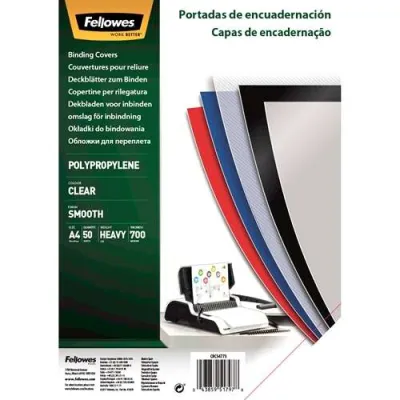 Fellowes Pack de 50 Portadas de Polipropileno A4 700 Micras Acabado de Calidad