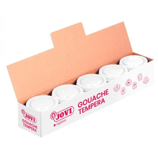 JOVI TÉMPERA ESCOLAR ESTUCHE 5 BOTES BLANCO DE 35ML